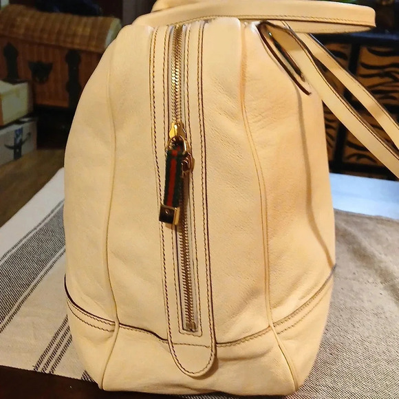 Gucci tote bag Sherry Line White Leather - Picture 4 of 16